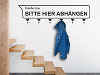 Garderobe Bitte hier abhängen