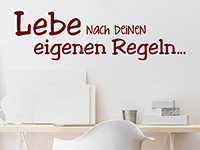 Spruch Wandtattoo Lebe nach deinen eigenen Regeln in Farbe