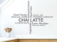 Wandtattoo Wortwolke Chai Latte als coole Küchendeko