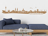 Skyline Wandtattoo Nürnberg im Wohnzimmer