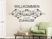 Wandtattoo Willkommen in unserem Zuhause