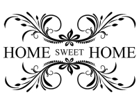 Wandtattoo Home sweet home mit Ornament