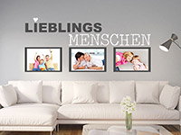 Wandtattoo Fotorahmen Lieblingsmenschen über der Couch