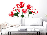 Wandtattoo Klatschmohn im Wohnzimmer