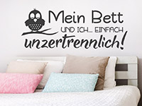 Jugend Wandtattoo Mein Bett und ich... auf heller Wandfläche