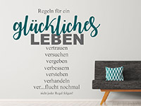 Wandtattoo Regeln für ein glückliches Leben | Bild 2