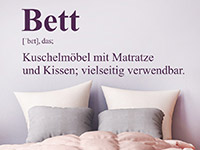 Wandtattoo Bett Definition