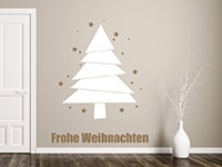 Wandtattoo Moderner Weihnachtsbaum mit Sternen | Bild 2