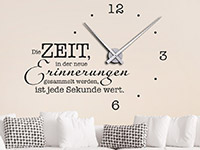 Wandtattoo Uhr Zeit für neue Erinnerungen