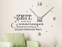 Wandtattoo Uhr Zeit für neue Erinnerungen im Flur