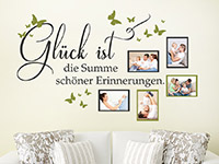 Wandtattoo Fotorahmen Glück ist die Summe...