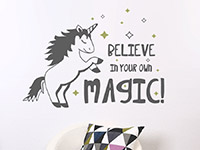 Einhorn Wandtattoo Believe in your own magic