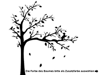 Wandtattoo Baum mit Fotorahmen und Katze Motivansicht