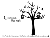 Wandtattoo Träume süß mit Name und Baum