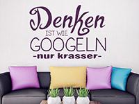 Wandtattoo Denken ist wie googeln... im Wohnzimmer