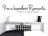 Zweifarbiges Wandtattoo Hopeless Romantic in schwarz und grau