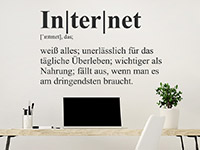 Wandtattoo Internet Definition am Arbeitsplatz