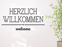 Wandtattoo Herzlich Willkommen Welcome