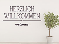 Wandtattoo Herzlich Willkommen Welcome im Flur