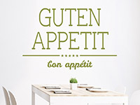 Esszimmer Wandtattoo Guten Appetit Bon Appétit in grün