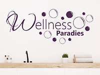 Wandtattoo Wellness Paradies im Bad