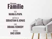 Wandtattoo Unsere Familienserie im Flur