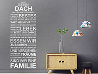 Spruchbanner Wandtattoo Unter diesem Dach in weiß