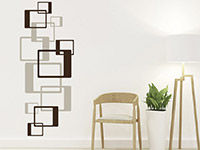 Quadrate Wandtattoo Retro Cube Ornament auf heller Wand