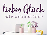 Glücks Wandtattoo Liebes Glück in Farbe