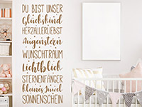 Wandtattoo Du bist unser Sonnenschein im Kinderzimmer