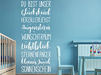 Spruchband Wandtattoo Du bist unser Sonnenschein in weiß