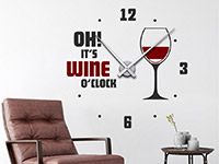 Wandtattoo Uhr Wine