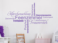 Märchenhaftes Wandtattoo Feenzimmer auf heller Wand