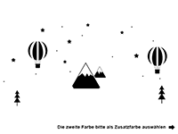 Wandtattoo Heißluftballons und Berge