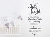 Wandtattoo Gute Nacht Sonnenschein im Kinderzimmer