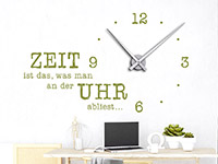 Wanduhren Wandtattoo Uhr Zeit ablesen in Farbe