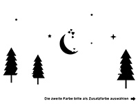 Wandtattoo Wald mit Sternen und Eule