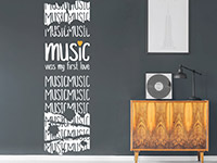 Musik Wandtattoo Banner Vintage Music