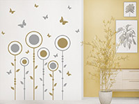 Wandtattoo Verspielte Blumenwiese im Flur