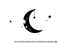 Wandtattoo Mond mit Sternen Motivansicht