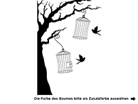 Wandtattoo Baum mit Vogelkäfigen