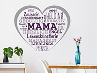 Wandtattoo Mama im Wohnzimmer