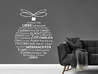 Wandtattoo Weihnachtskugel Worte