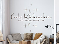 Sternenhimmel Weihnachten Wandtattoo im Wohnzimmer