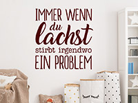 Wandtattoo Immer wenn du lachst... im Wohnzimmer