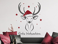 Wandtattoo Weihnachtshirsch mit Sternen | Bild 2