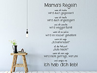 Wandtattoo Mama's Regeln im Flur