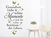 Wandtattoo Gesundheit Liebe und schöne Momente | Bild 2