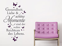 Wandtattoo Gesundheit Liebe und schöne Momente | Bild 3