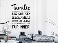 Wandtattoo Familie bedeutet im Wohnzimmer